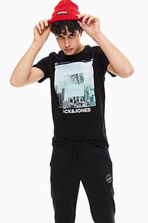 Хлопковая футболка с короткими рукавами Jack & Jones