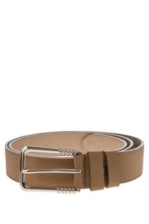 Кожаный ремень с золотистой пряжкой Wild Bear