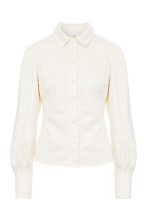 Приталенная рубашка молочного цвета с рукавами-фонариками Befree