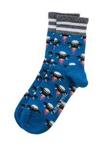 Синие носки из хлопка с принтом Happy Socks