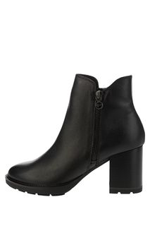 Черные кожаные ботильоны на молнии Tamaris