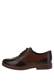 Полуботинки коричневого цвета с брогированием Tamaris