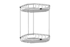 Полочка-решётка угловая 2-ярусная с крючками Ryna Hoff