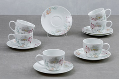 Набор чайных пар на 6 персон Fleur Platte Hoff