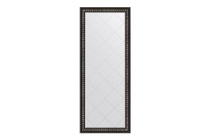 Зеркало с гравировкой напольное в раме чёрный ардеко Evoform