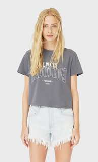 Stradivarius Укороченная Футболка С Принтом Женская Коллекция Multicolor Xs