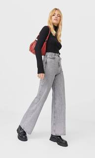 Stradivarius Топ С Воротником-Стойкой Женская Коллекция Черный S