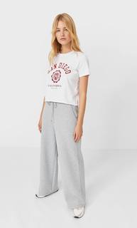 Stradivarius Футболка С Принтом Женская Коллекция Белый Xs