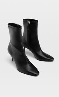 Stradivarius Эластичные Ботильоны На Каблуке Женская Коллекция Черный 38