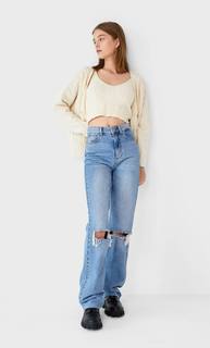 Stradivarius Кардиган С Плетеным Узором Женская Коллекция Ванильный S