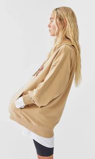 Stradivarius Толстовка Кроя Оверсайз Женская Коллекция Бежевый Xs