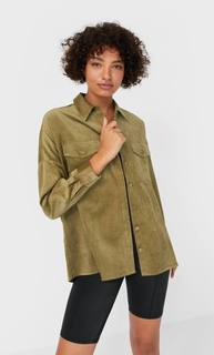 Stradivarius Вельветовая Плотная Рубашка Женская Коллекция Multicolor L