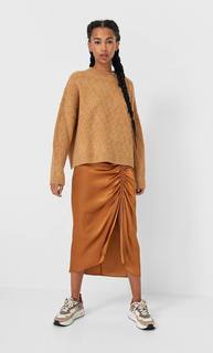 Stradivarius Свитер С Высоким Горлом Женская Коллекция Бежевый Xs