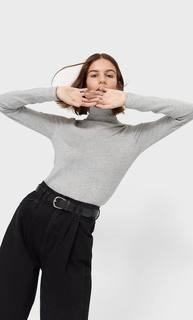 Stradivarius Свитер С Высоким Воротником Женская Коллекция Пестро-Серый Xs