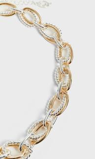 Stradivarius Цепочка Со Звеньями С Рельефным Узором Женская Коллекция Серый 103