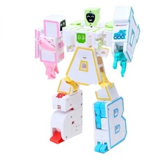 Робот-трансформер 6 в 1 Leyou Toys 6 букв, световые и звуковые эффекты