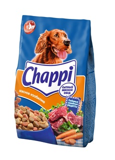 Сухой корм для собак Chappi Сытный мясной обед, Мясное изобилие с овощами и травами, 600г