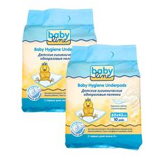 Детские гигиенические одноразовые пеленки Babyline с гелевым абсорбентом 45х60, 10x2 шт.