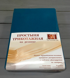 Простыня на резинке АльВиТек 140x200 см синий