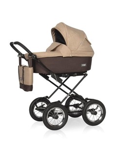 Коляска 2 в 1 Riko Basic Bella Classic 07 коричневый-бежевый