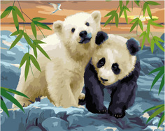 Картина по номерам Paintboy GX 34475 Панда и белый мишка 40*50