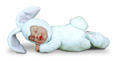 Коллекционная кукла Ovation Anne Geddes 9 детки-кролики (белоснежные)
