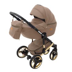 Коляска детская Ray Ultra Gold т.бежевая кожа