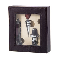 Подарочный набор сомелье : пробка, штопор, воронка, термометр Viron 57705