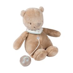 Игрушка мягкая Nattou Musical Soft toy MINI Mia & Basile Мишка музыкальная 562089