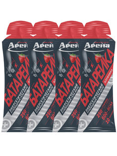 Энергетический гель Арена Батарейка с ВСАА и гуараной, со вкусом клубники, 4 штуки