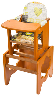 Стульчик для кормления ПМДК Премьер светлый орех Сердце
