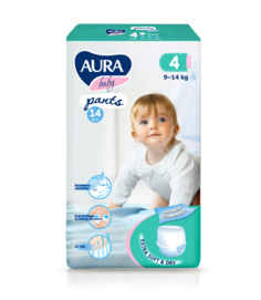 Подгузники-трусики AURA BABY 4/L (9-14 кг), 14 шт.