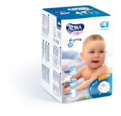 Подгузники AURA BABY 4/L (7-14 кг), 12 шт.