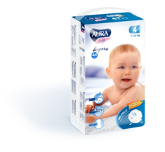 Подгузники AURA BABY 4/L (7-14 кг), 44 шт.