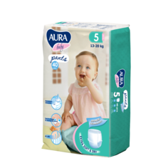 Подгузники-трусики AURA BABY 5/XL (13-20 кг), 40 шт.