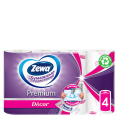 Бумажные полотенца Zewa premium decor 4 рулона, в ассортименте