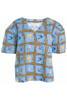 Блуза женская STELLA JEAN 80939 голубая 38 IT