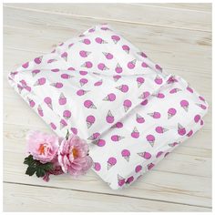 Пододеяльник AmaroBaby на молнии Мороженое фуксия, бязь, 147х112 см