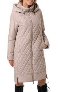 Пуховик-пальто женский DizzyWay 19302 бежевый 64 RU
