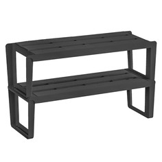 Обувная этажерка, 2 секции, чёрный, 81x26х47 см Вселенная Порядка