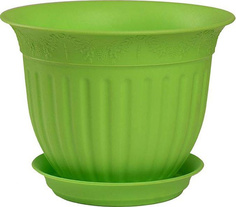 Горшок "Виноград" с поддоном, 1,6 литра (зеленый) Техпласт