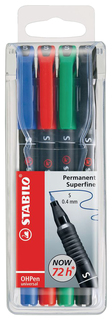 Набор маркеров STABILO OHPen universal Permanent Superfine 841/4 4 шт