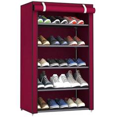 Складной тканевый шкаф для обуви HCX 107 x 54 x 25 см бордовый