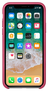 Чехол Apple Leather Case Pink Fuchsia для iPhone X