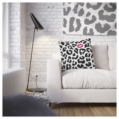 Наволочка JoyArty белый, черный 45x45