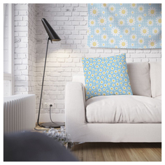 Наволочка JoyArty белый, голубой, желтый 45x45