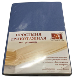 Простынь трикотаж на резинке AlViTek 140х200 голубая ель АльВиТек
