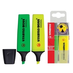 Текстовыделитель STABILO BOSS ORIGINAL 70/2 желтый, зеленый 2 шт