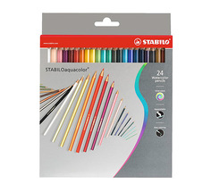 Набор цветных карандашей STABILO aquacolor (акварель), 24 штуки