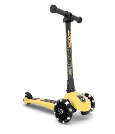 Складной трехколесный самокат Scoot&Ride со светящимися колесами Highway Kick 3 LED лимон